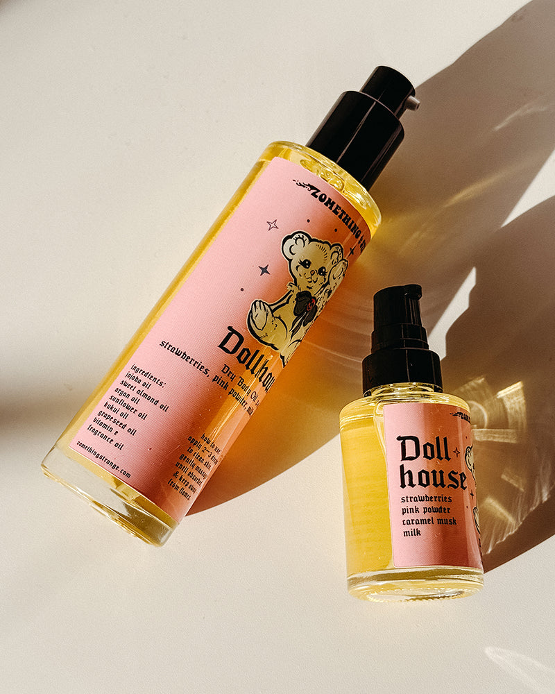 New Dollhouse Full Size & Travel Size Dry Body Oil