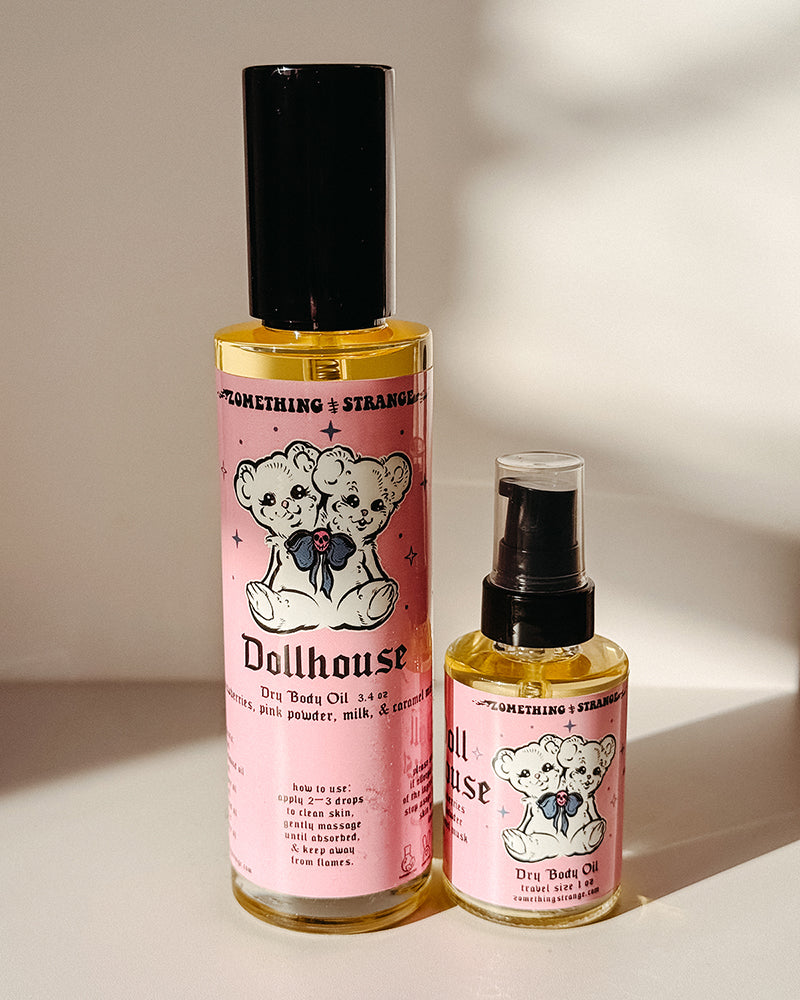 New Dollhouse Full Size & Travel Size Dry Body Oil