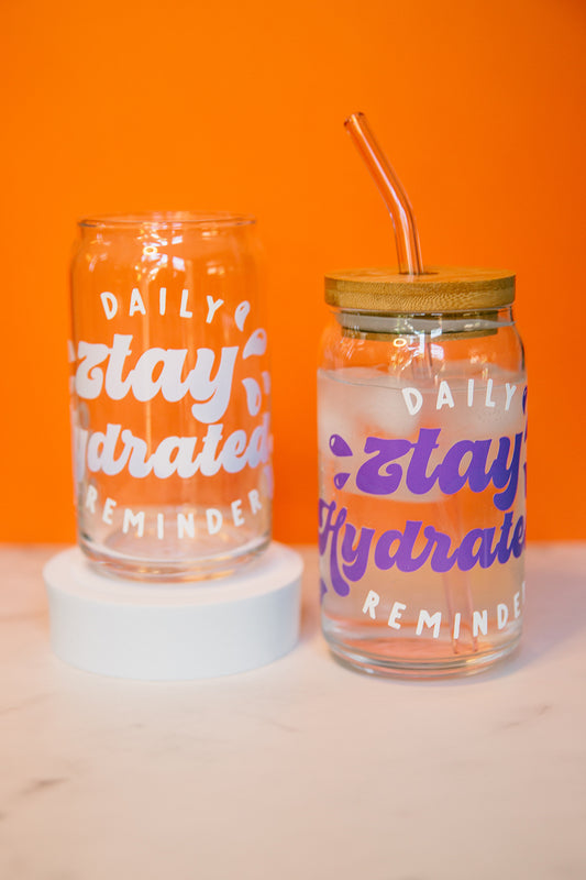 Ztay Hydrated • 16 OZ GLASS CUP