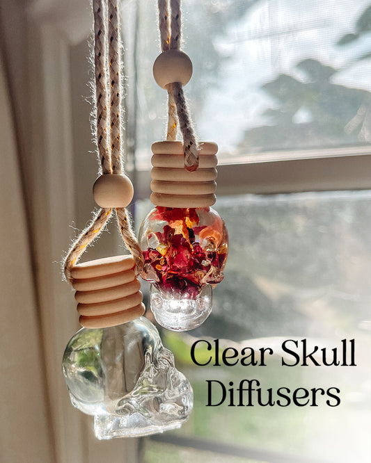 Clear Skulls Bottle Car Diffuser