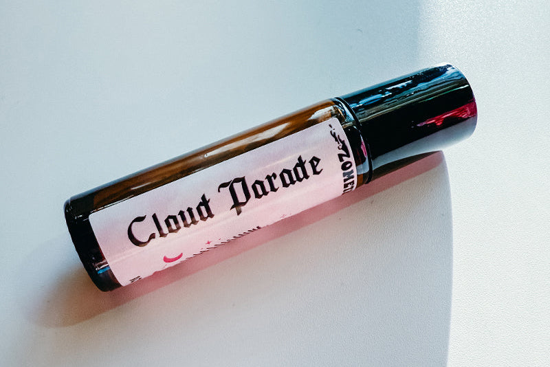 Roll-on bottle labeled 'Cloud Parade' on a white background