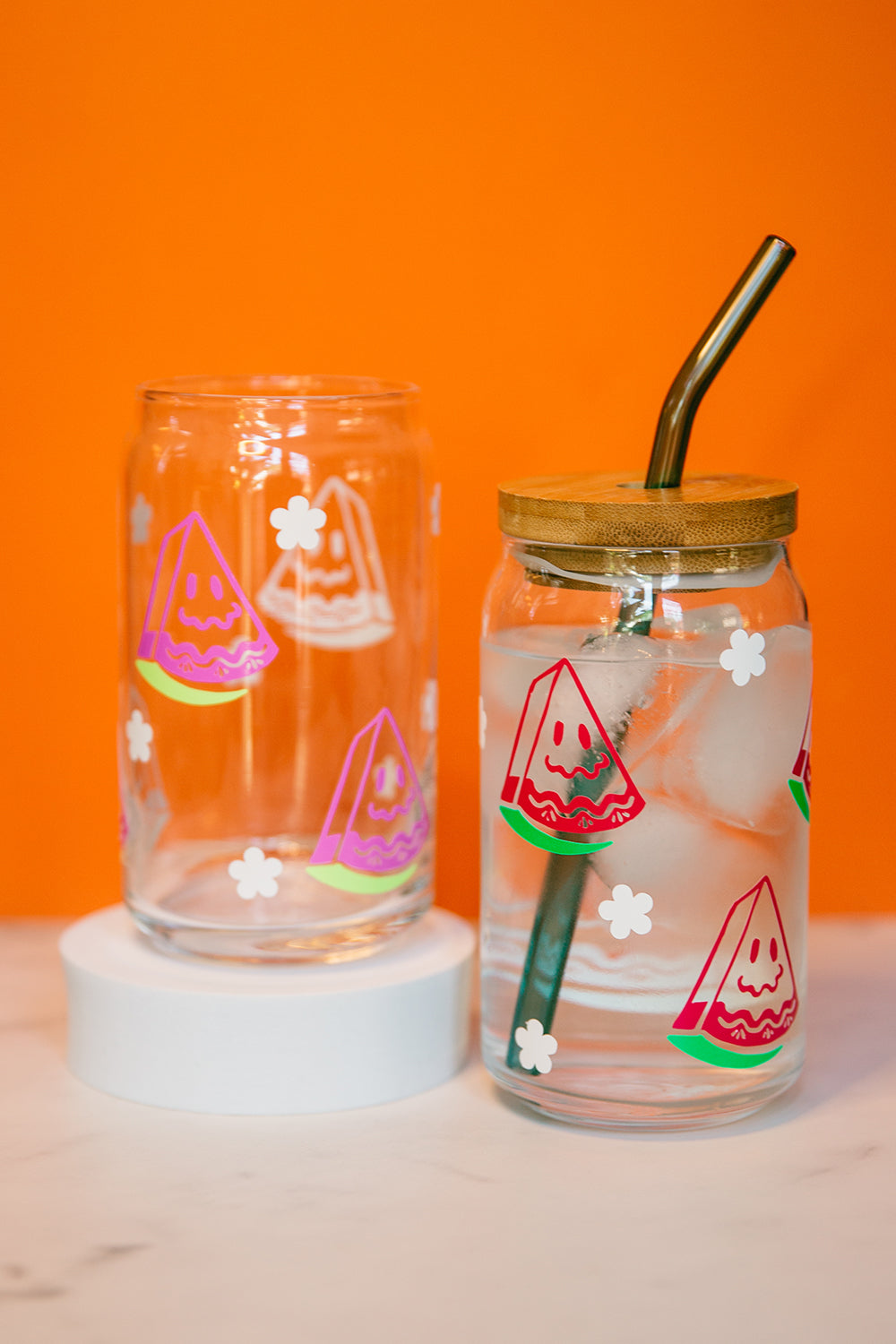 Happy Watermelons • 16 OZ GLASS CUP