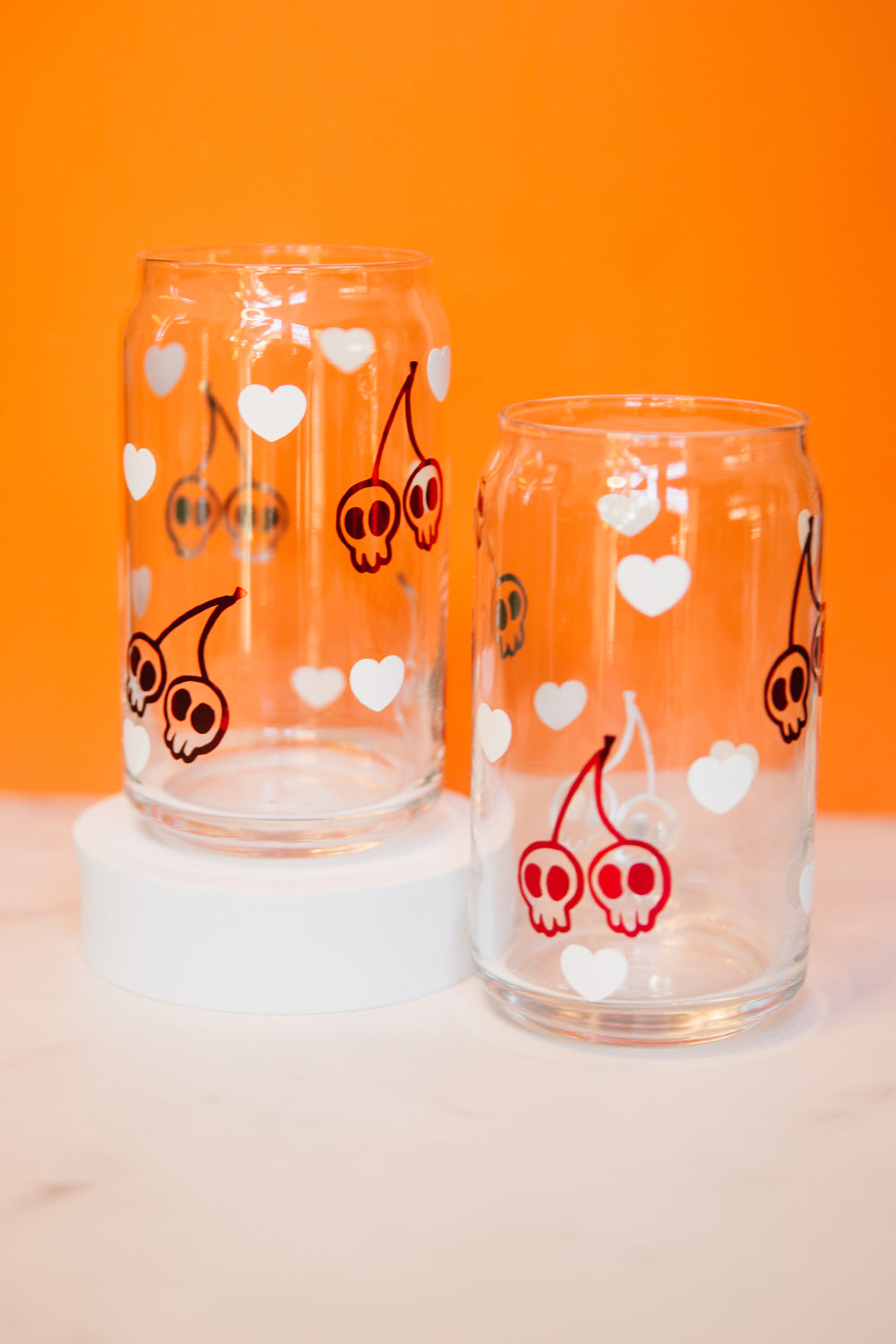 Cherry Skulls • 16 OZ GLASS CUP