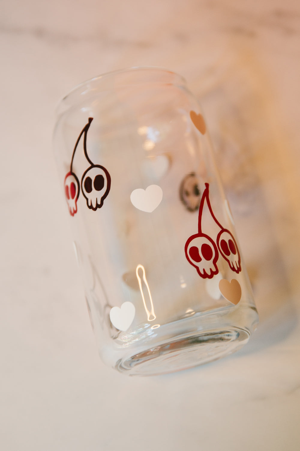 Cherry Skulls • 16 OZ GLASS CUP